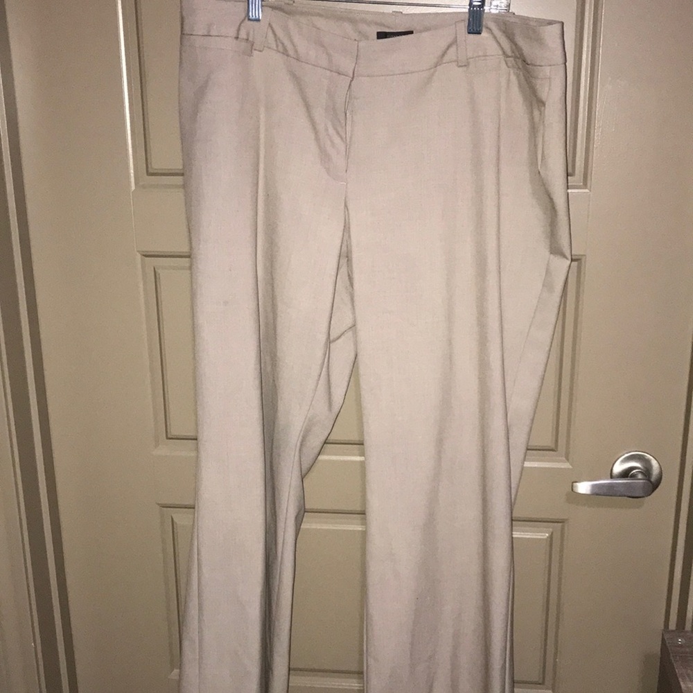 Worthington Curvy Petite Khaki Linen Trousers